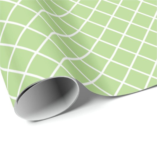 Classy Light Spring Green White Check Pattern Cadeaupapier (Rol Hoek)