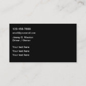 Classy Limousine Service Chauffeur Visitekaartjes (Achterkant)