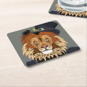 Classy Lion Vierkante Kartonnen Onderzetter (Schuin)