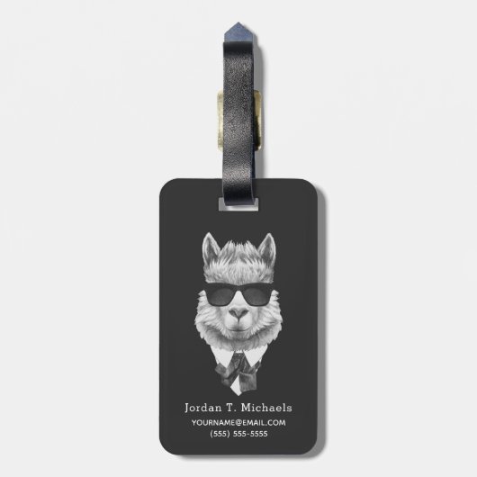 Classy Llama | Jouw namen toevoegen Bagagelabel (Achterkant verticaal)