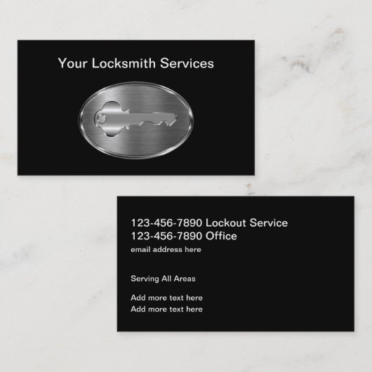 Classy Locksmith New Modern Visitekaartje (Voorkant / Achterkant)