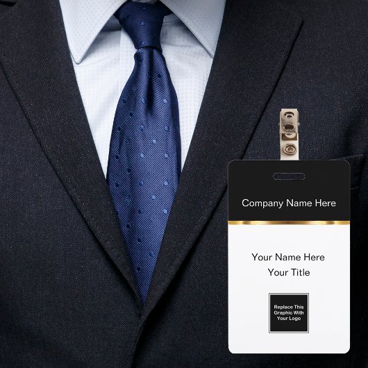 Classy Logo Business Name Badges
