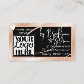 Classy Logo Foto Stijlvolle Perzik Lijst Hart Luxe Visitekaartje (Achterkant)