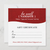 Classy Lotus Gift Certificate (Achterkant)