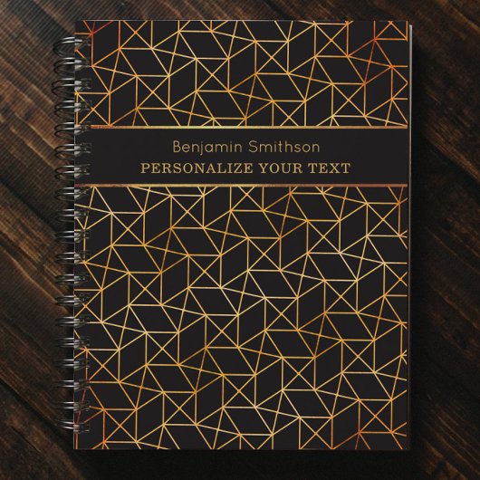 Classy Luxe Abstract Zwart Goud Professioneel Planner