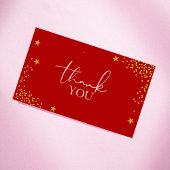 Classy & Luxurous Red Gold Glitter Star Dank u Visitekaartje