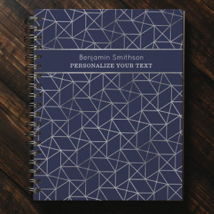 Classy Luxury Abstracte marine Blue Grey Professio Planner