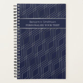 Classy Luxury Abstracte marine Blue Grey Professio Planner (Voorkant)