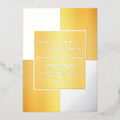 Classy Luxury Chic Modern Wedding Gold en Silver Folie Uitnodiging (Voorkant)