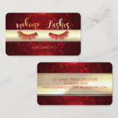 Classy Luxury Elegant, Glitter Lashes, Red Bokeh Visitekaartje (Voorkant / Achterkant)