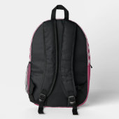 Classy magenta rood roze gingham check patroon bedrukte rugzak (Achterkant)