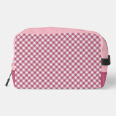 Classy magenta rood roze gingham check patroon toilettasje (Achterkant)
