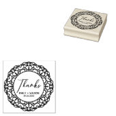 CLASSY MANDALA AANGEPASTE SCRIPT BEDANKT BRUILOFT RUBBERSTEMPEL (Gestempeld)