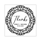 CLASSY MANDALA AANGEPASTE SCRIPT BEDANKT BRUILOFT RUBBERSTEMPEL (Afrduk)