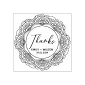 CLASSY  MANDALA AANGEPASTE SCRIPT BEDANKT BRUILOFT 	RUBBERSTEMPEL (Afrduk)