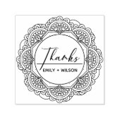 CLASSY MANDALA AANGEPASTE SCRIPT BEDANKT BRUILOFT ZELFINKTENDE STEMPEL (Design)