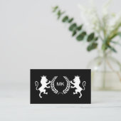 Classy mannelijk monogram Visitekaartjes (Staand voorkant)