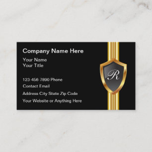 Classy mannelijk monogram Visitekaartjes