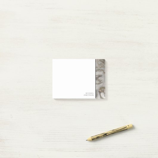 Classy Marble Edge met Jouw naam Post-it® Notes (Op bureau)