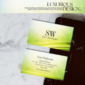 Classy Marble Green Curved Decor met Monogram Visitekaartje