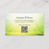 Classy Marble Green Curved Decor met QR-code Visitekaartje (Achterkant)