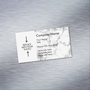 Classy Marble Look-fotosjabloon Magnetisch Visitekaartje