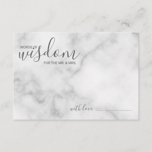 Classy Marble Modern Script Wedding Advieskaart (Voorkant)