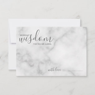 Classy Marble Modern Script Wedding Advieskaart