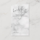 Classy Marble Modern Script Wedding Bucket List Advieskaart (Voorkant)