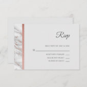 Classy Marble Roos Gold Folie RSVP Menu Huwelijk (Voorkant / Achterkant)
