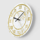 Classy Marble Stone en Gold look Grote Klok (Hoek)