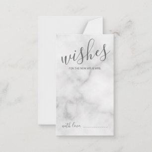 Classy Marble Wedding Advice and Wishes Card Advieskaart