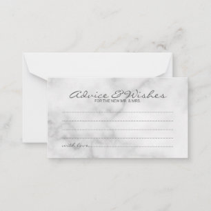 Classy Marble Wedding Advice and Wishes Card Advieskaart