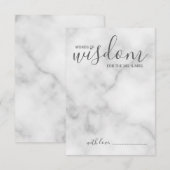 Classy Marble Wedding Advice and Wishes Card Advieskaart (Voorkant / Achterkant)