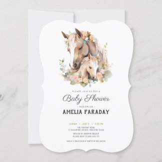 Classy Mare en Veulenpaard baby shower Kaart