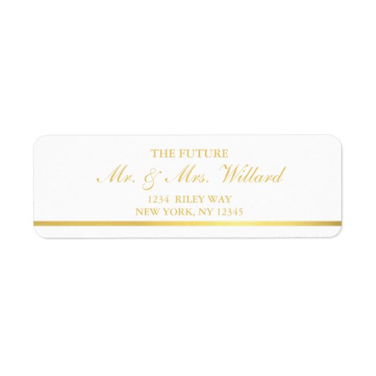 Classy Mariage Adresse de retour Étiquettes Gold F (Devant)
