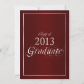 Classy Maroon en Silver 2013 Afstuderen uitnodigin Kaart (Voorkant)