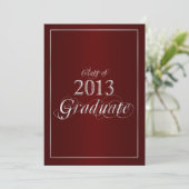 Classy Maroon en Silver 2013 Afstuderen uitnodigin Kaart (Staand voorkant)