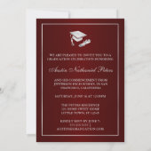 Classy Maroon en Silver 2013 Afstuderen uitnodigin Kaart (Achterkant)