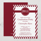 Classy Maroon Stripes Invitation À La Diplôme (Devant / Derrière)