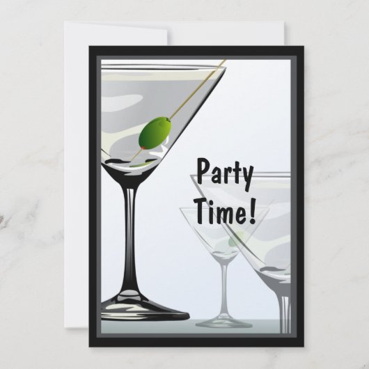 Classy Martini Cocktails Invitation (Devant)
