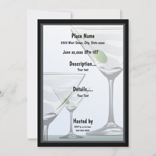 Classy Martini Cocktails Invitation (Dos)