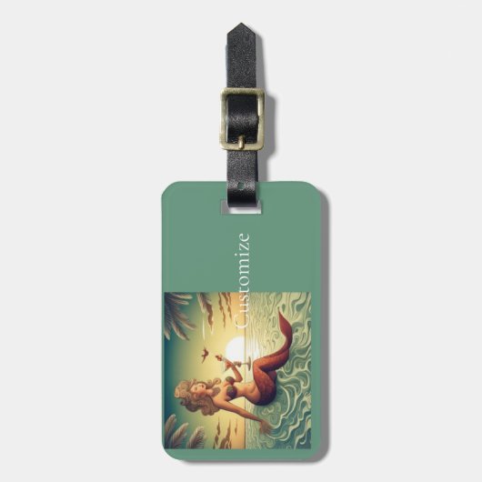 Classy Martini Zeemeermin Thunder_Cove Bagagelabel (Voorkant verticaal)