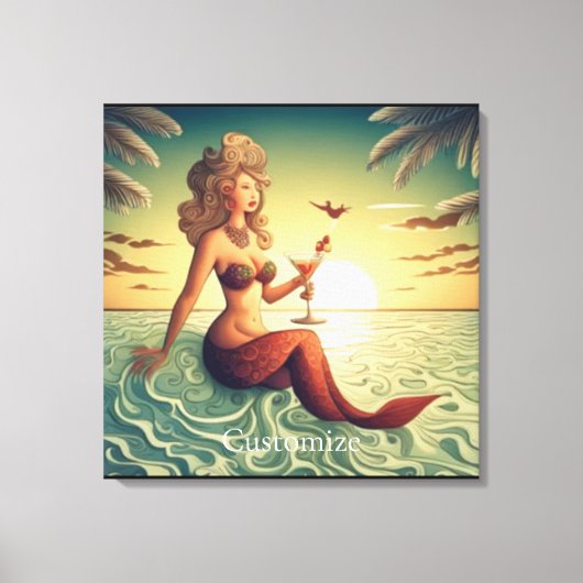 Classy Martini Zeemeermin Thunder_Cove Canvas Afdruk (Voorkant)