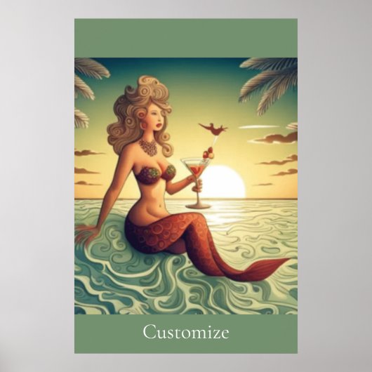 Classy Martini Zeemeermin Thunder_Cove Poster (Voorkant)
