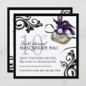 Classy Masquerade Invitation Kaart (Voorkant / Achterkant)