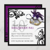 Classy Masquerade Invitation Kaart (Voorkant / Achterkant)