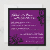 Classy Masquerade Invitation Kaart (Achterkant)