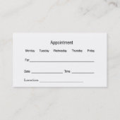 Classy Massage Appointment Visitekaartjes (Achterkant)