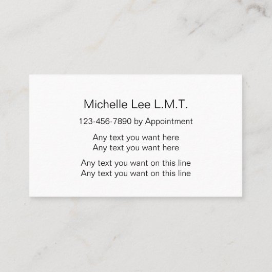 Classy Massage Visitekaartjes (Achterkant)